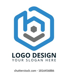Diseño de logotipo profesional para H B Letter Hexangle