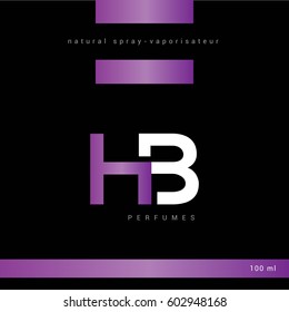 H & B Letter logo design with packaging design template