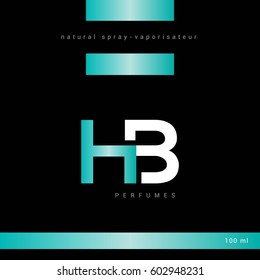 H & B Letter logo design with packaging design template