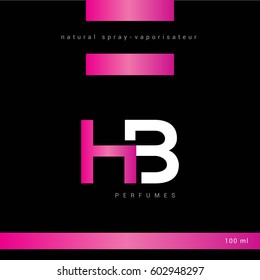 H & B Letter logo design with packaging design template