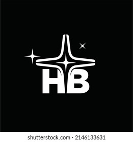 h and b logo combined with star icon, vector art.