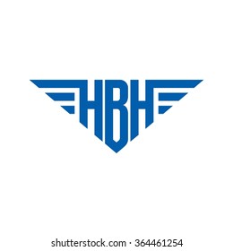 H, B and H with wing logo vector.