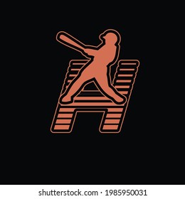 H Baseball sport emblem design vector