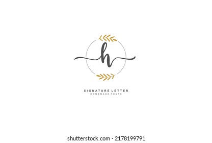 H beauty floral logo design inspiration. Vector letter wedding template design for brand.