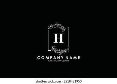 H Beauty vector initial logo, handwriting logo of initial signature, wedding, fashion, jewerly, boutique, floral and botanical with creative template for any company or business.