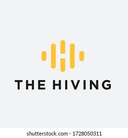 H Bee Logo. Hive Vector