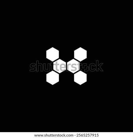 H Biotechnology icon vector illustration with black background.