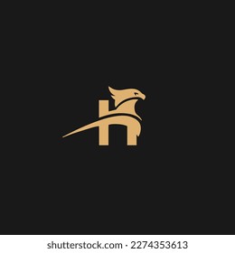 H Bird logo design luxury style, H Bird logo
