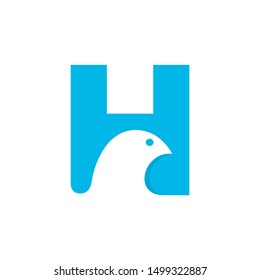 H Bird Logo Design Template Inspiration