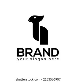 H bird logo vector. Flat design. Vector Illustration on white background.