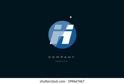 h blue circle dot big font alphabet company letter logo white design vector icon template 