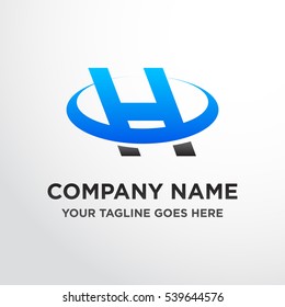 H Blue Company Name Logo Stock Vector (royalty Free) 539644576 