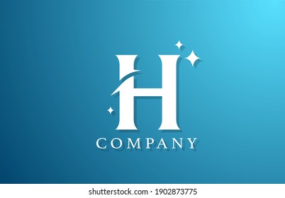 H blue white gradient alphabet letter logo for business. Branding design for lettering and corporate identity. Creative icon template