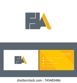 H A bold letter design vector with business card template