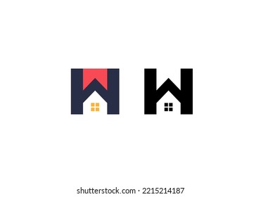 H, Bookmark and House Logo Concept. Symbol with Negative Space. Vector Illustration of Real Estate. Simple and Modern Logo Design for the Company Relating to Home Business