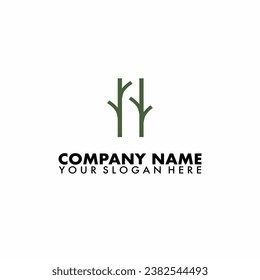 H branch Logo vector template on isolated background.