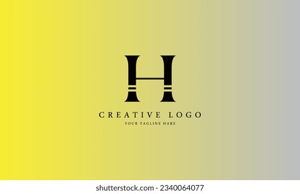 H brand minimal professional creative black logo design for all kinds of business with gradient background template.