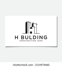 VECTOR DE DISEÑO DE LOGOTIPO DE CONSTRUCCIÓN H