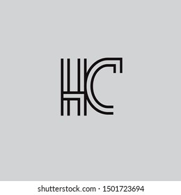 H and C combined letters, the initial of beautiful letters for fashion brand.