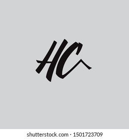 H and C combined letters, the initial of beautiful letters for fashion brand.