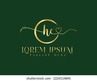 H C Feminine cursive modern logo