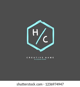 H C HC Initial logo template vector. Letter logo concept