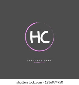 H C HC Initial logo template vector. Letter logo concept