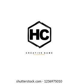 H C HC Initial logo template vector. Letter logo concept