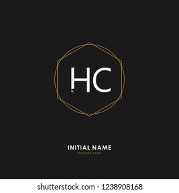 H C HC Initial logo letter with minimalist concept. Vector with scandinavian style logo.