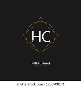 H C HC Initial logo letter with minimalist concept. Vector with scandinavian style logo.