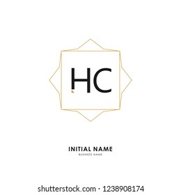 H C HC Initial logo letter with minimalist concept. Vector with scandinavian style logo.
