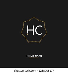 H C HC Initial logo letter with minimalist concept. Vector with scandinavian style logo.