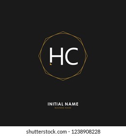 H C HC Initial logo letter with minimalist concept. Vector with scandinavian style logo.