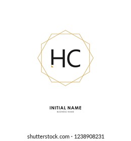 H C HC Initial logo letter with minimalist concept. Vector with scandinavian style logo.