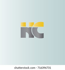 h c initial letter linked lowercase logo. h and c vector template design.