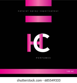 H C joint letter logo with packaging design template