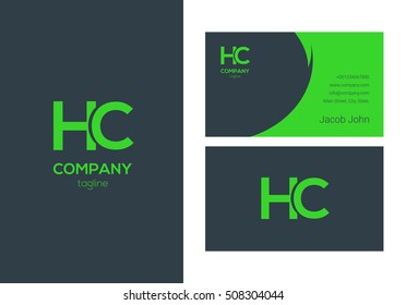 H & C Letter logo Design vector with Business card template
