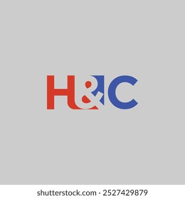 Letras H y C Plantilla de diseño de logotipo azul rojo para Descarga.