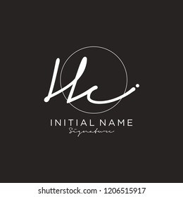 H C Signature initial logo template vector