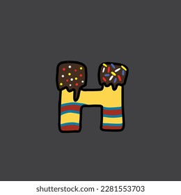 h from cake vector alphabet and number