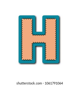 H Character Alphabet Embroidered Patch Work Stock Vector (Royalty Free ...