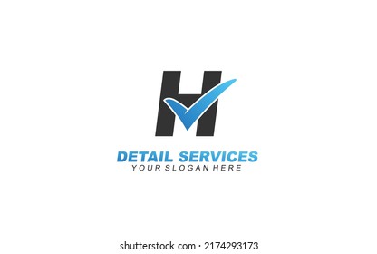 H Check symbol logo design inspiration. Vector letter template design for brand.