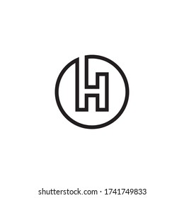 H Circle Letter Lines Logo Design Stock Vector (royalty Free) 1741749833