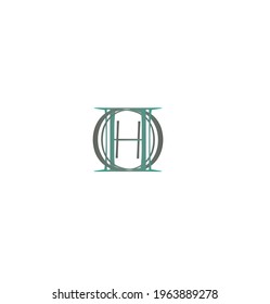 h circle letter vector logo design symbol 