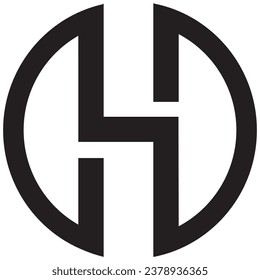 H circle logo design, H vector file logo, 