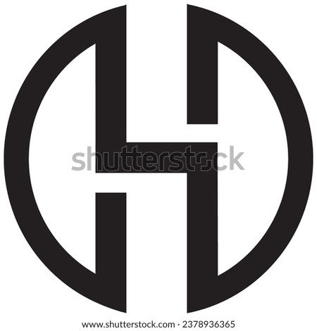 H circle logo design, H vector file logo, 