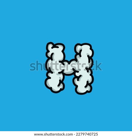 h from cloud vector sky smoke alphabet and number
