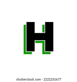 H comoany name initial letter icon. 3D H typography.