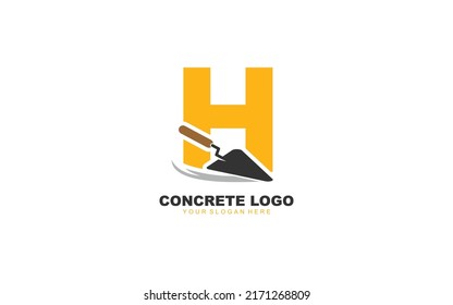 H CONSTRUCTION logo design inspiration. Vector letter template design for brand.