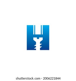 H Construction Logo Strong and simple design